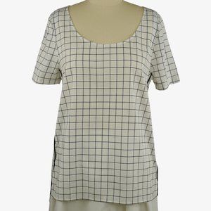 White & Black Checkered Short Sleeve Shirt